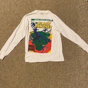 Marvel Comics Black Panther Graphic Long Sleeve White T shirt